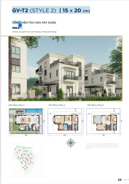 Biệt thự đơn lập 15x20m